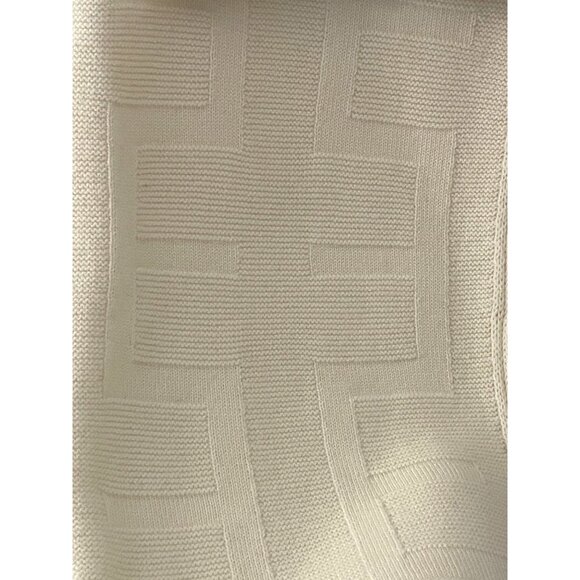 Hermes Textured Beige Knit Wide-Leg Pants With Ribbed Waistband Womens Soft Cott - Picture 5 of 9